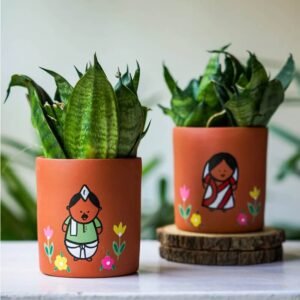 Hand-Painted Terracotta Pots